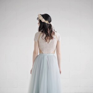 Dolores lace bodysuit / rustic lace top / cream lace top / bridal bodysuit / wedding top / country wedding top / bridal separates image 3
