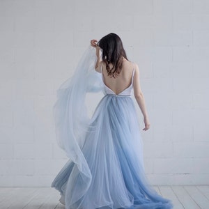 Nora Ombre Wedding Dress / Lace and Tulle Wedding Dress / Custom Ombre ...