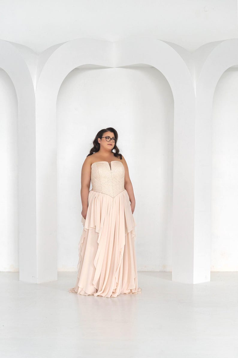 Delphine - bridal chiffon skirt / asymmetrical hemline skirt / flowing chiffon wedding skirt / layered chiffon bridal skirt image 7