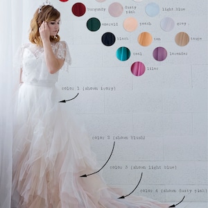 Nayeli - ombre bridal skirt / ombre wedding skirt / unique wedding skirt / colorful bridal skirt / ruffled bridal skirt watercolor design Different mix