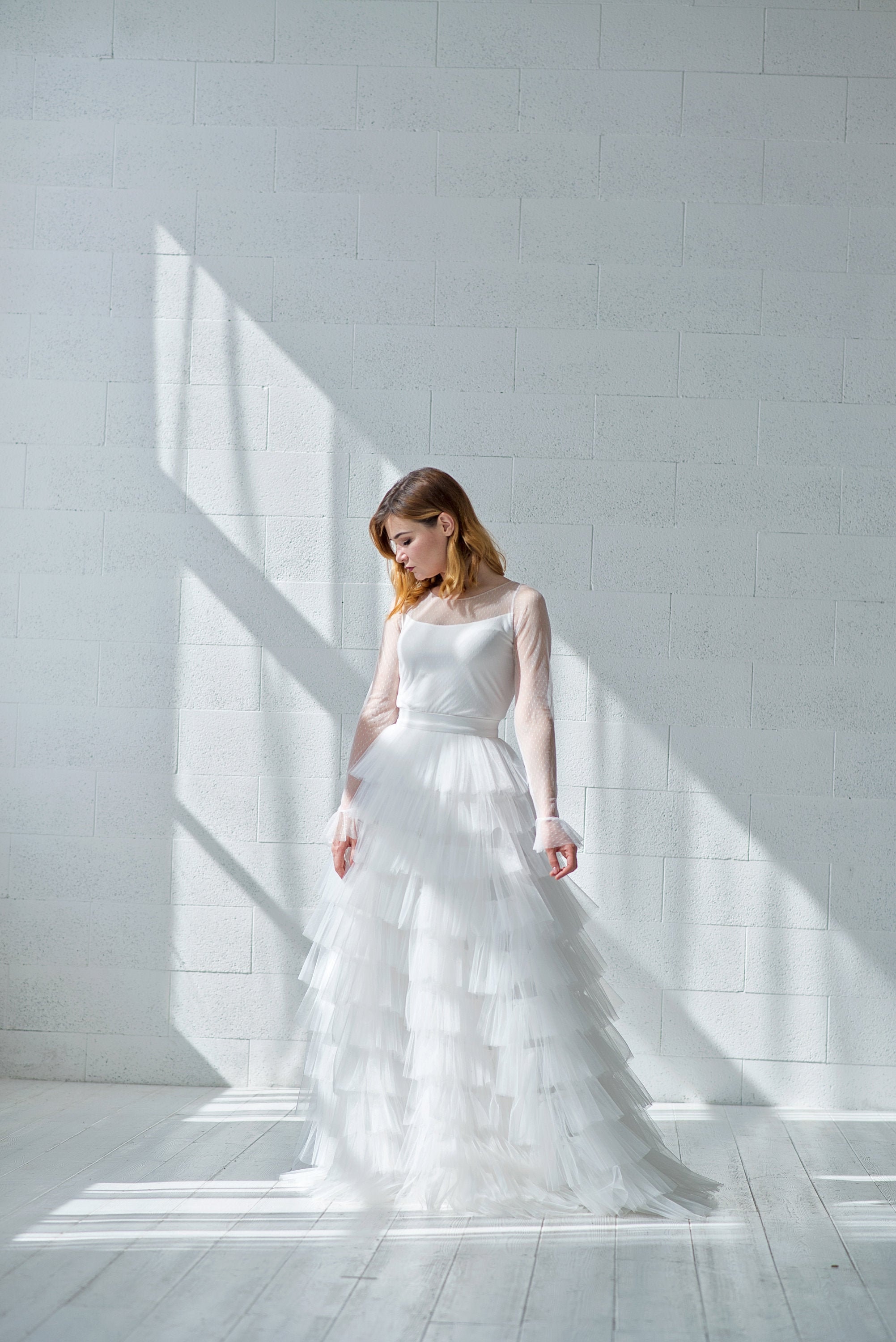 tiered tulle dress