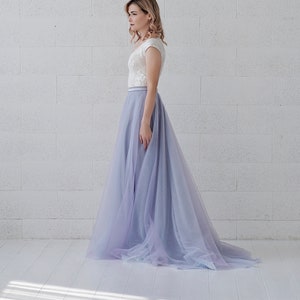 Morgana lavender and blue wedding dress / minimalist bride bridal gown / unique bridal separates / lavender wedding dress / elopement gown image 2