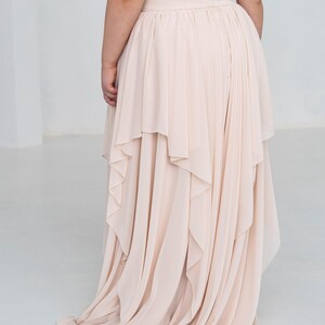 Delphine - bridal chiffon skirt / asymmetrical hemline skirt / flowing chiffon wedding skirt / layered chiffon bridal skirt image 6