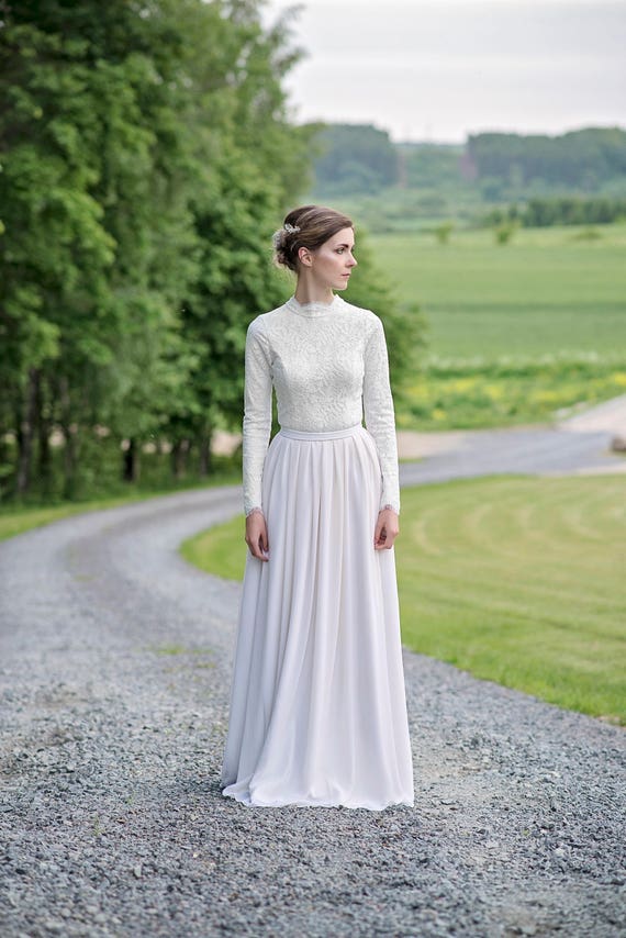 etsy long sleeve wedding dress