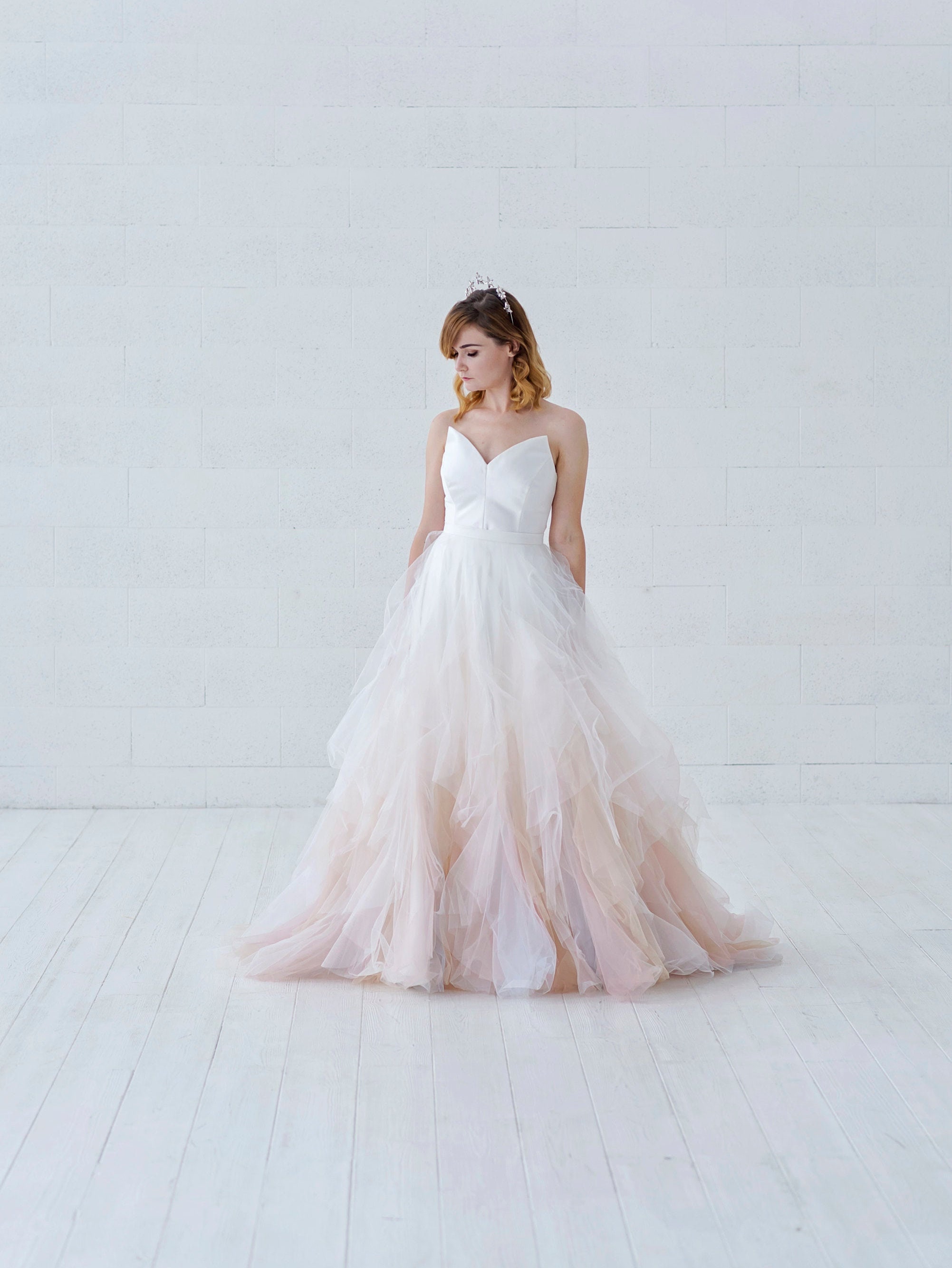 Nayeli Watercolor Ombre Wedding Dress ...