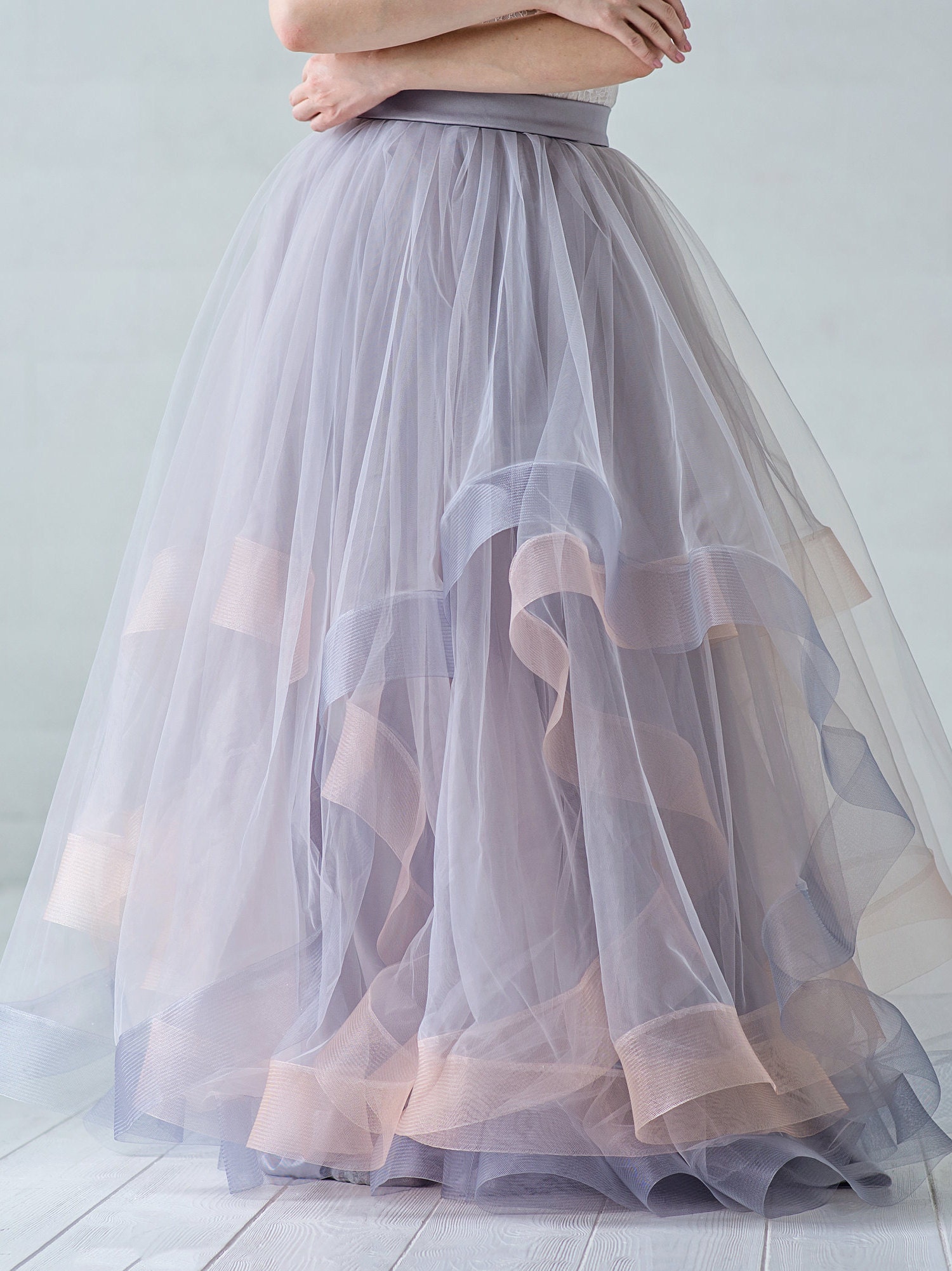 Eleonor - tulle wedding skirt with horsehair braid