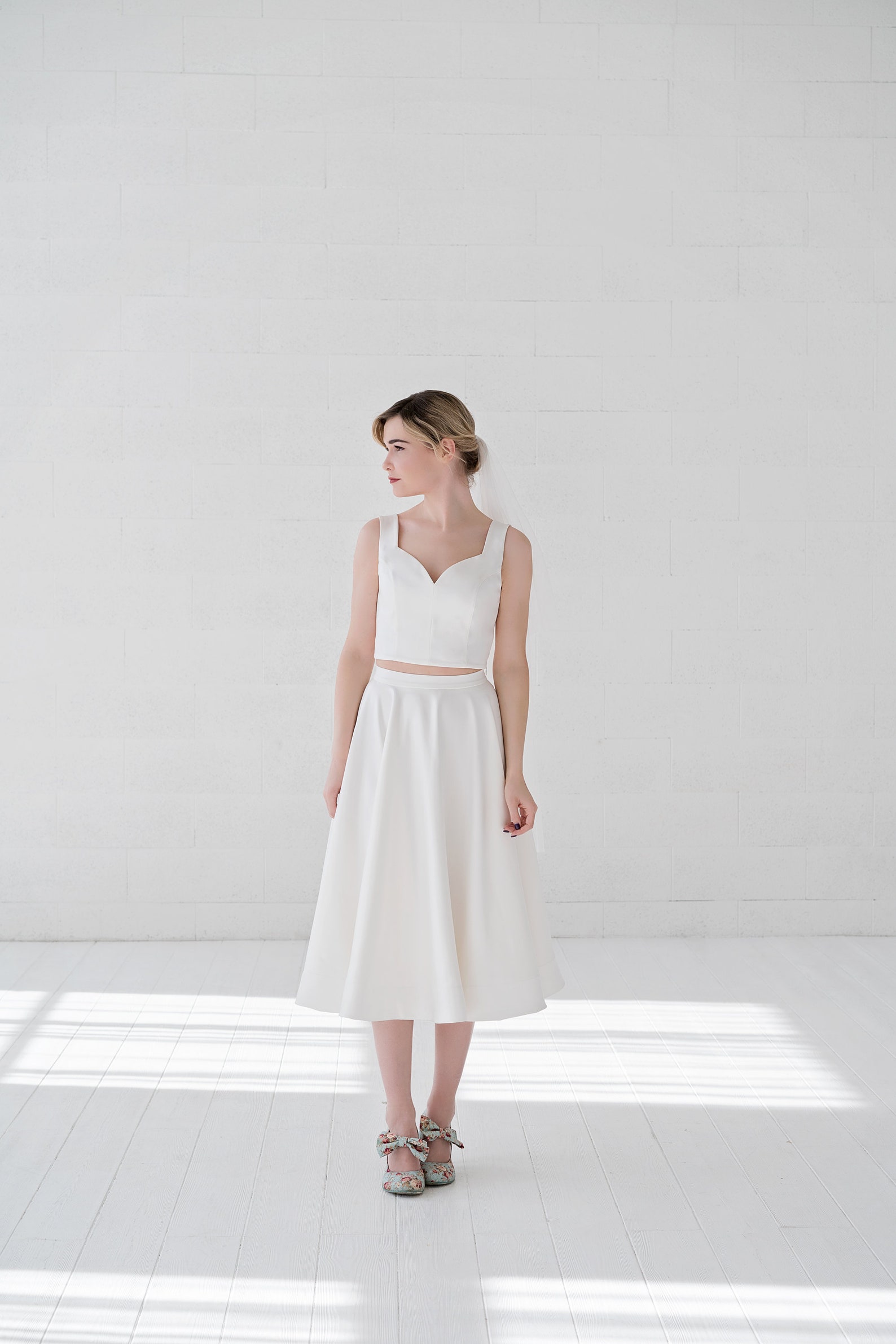 Josephine tea length bridal skirt / pin up bridal skirt / | Etsy