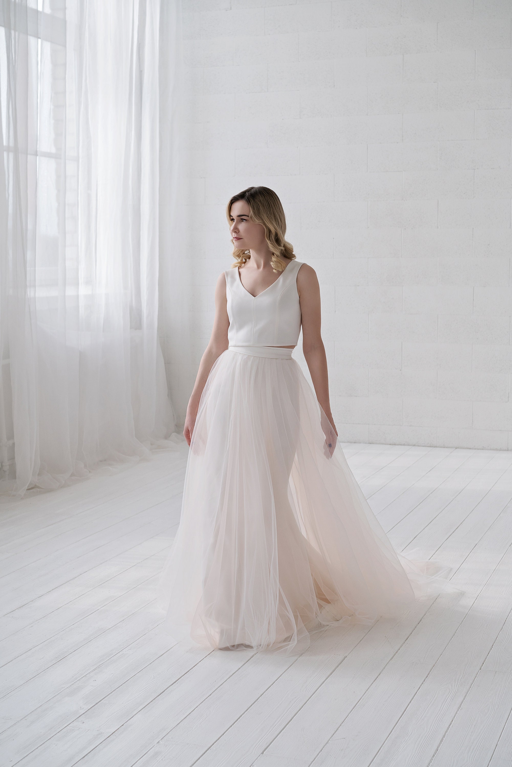 Delilah detachable tulle overskirt skirt with an optional touch of color
