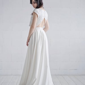 Aiko bridal skirt with pockets / satin wedding skirt with pockets / wedding skirt / satin wedding skirt / ivory bridal skirt / matte skirt image 4