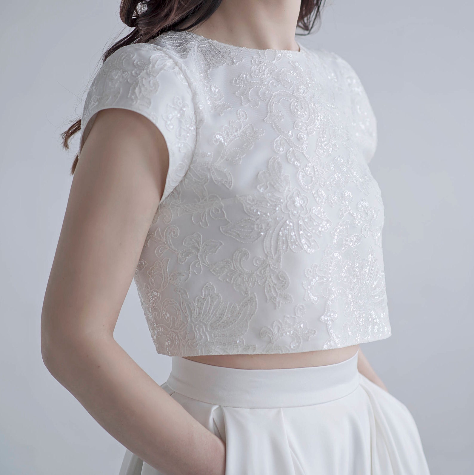 Aiko Bridal Crop Top / Sequined Crop Top / Bridal Wedding Top — free download