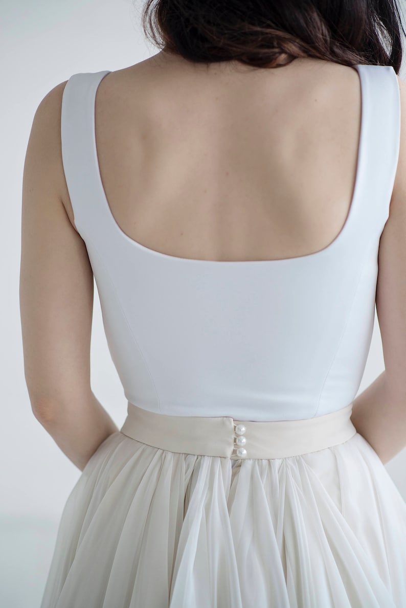 white bodysuit for wedding dress