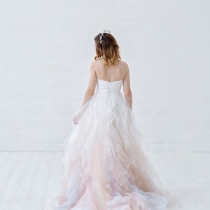 Nayeli - ombre bridal skirt / ombre wedding skirt / unique wedding skirt / colorful bridal skirt / ruffled bridal skirt watercolor design image 5