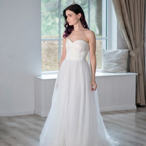 Heather bridal tulle skirt / white tulle skirt / bridal skirt / soft tulle skirt / A line bridal skirt / airy tulle skirt image 2