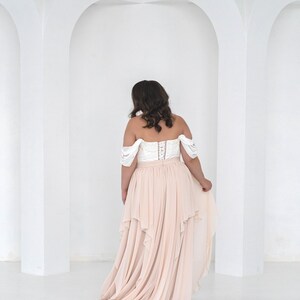 Delphine - bridal chiffon skirt / asymmetrical hemline skirt / flowing chiffon wedding skirt / layered chiffon bridal skirt image 9