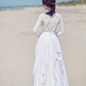 Eirene modest wedding dress / simple wedding dress / bridal separates / two piece wedding dress / winter wedding dress image 4