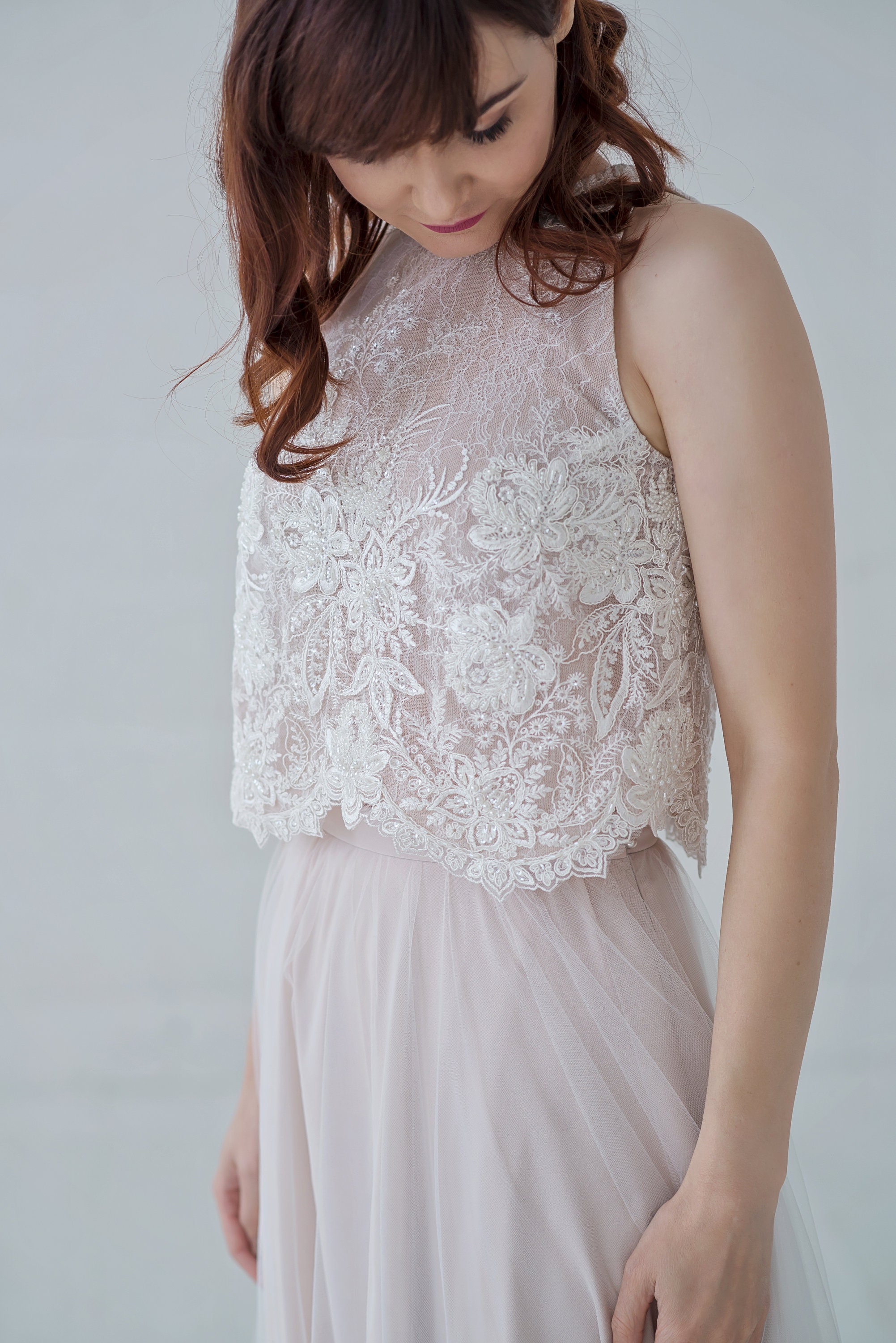 Zahara beaded luxurious bridal crop top