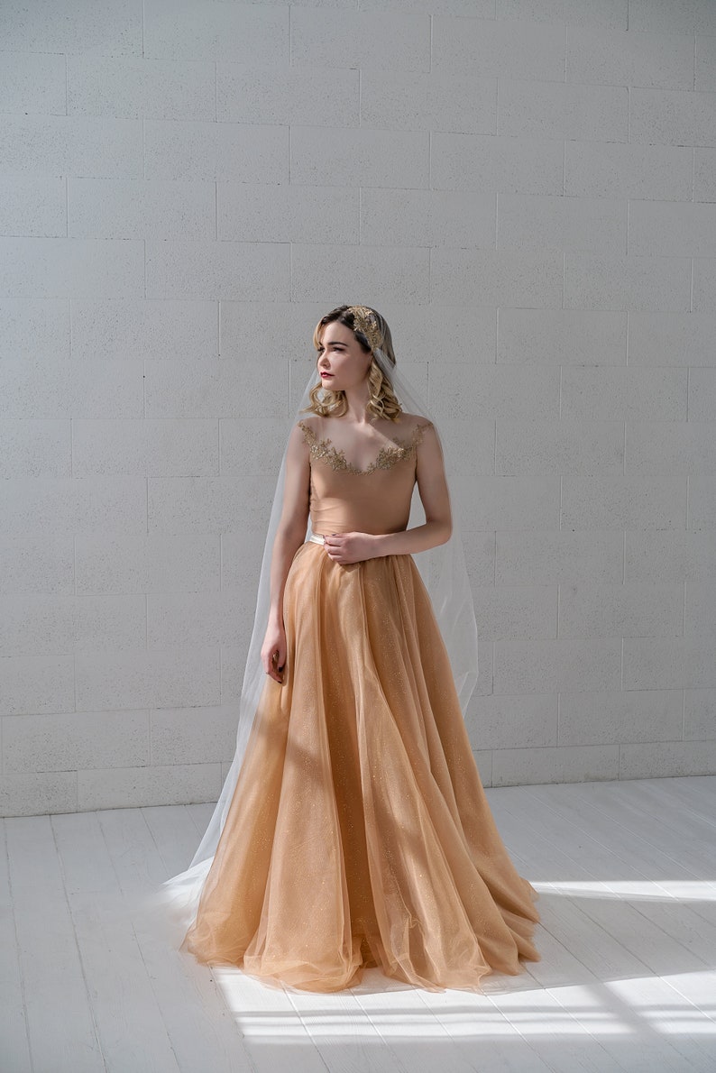 gold glitter wedding dress