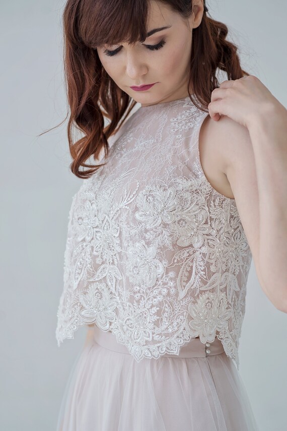 beaded bridal top