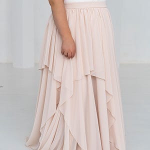 Delphine - bridal chiffon skirt / asymmetrical hemline skirt / flowing chiffon wedding skirt / layered chiffon bridal skirt image 5