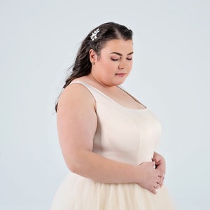 Faerie - bridal bodysuit / square neckline bridal top / sleeveless bridal top / straps plus size bridal bodysuit / champagne bridal top /