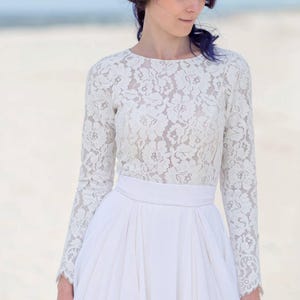 Eirene modest wedding dress / simple wedding dress / bridal separates / two piece wedding dress / winter wedding dress image 3