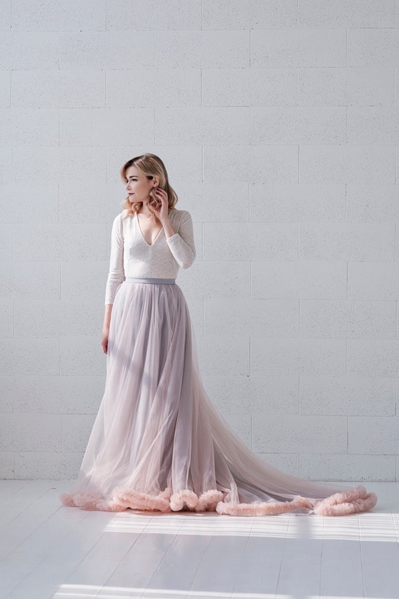 grey pink wedding dress Pink and Gray Wedding Bouquet /  Budget-Bride