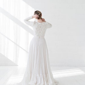 Olivia - cotton and linen wedding dress / rustic wedding dress / barn wedding dress / country bride / linen bridal down / eco wedding dress image 7