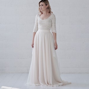 Maegan wedding dress / bohemian wedding dress / bridal separates / two piece wedding dress / fall wedding dress / simple bridal gown image 2
