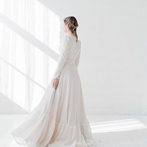Olivia - cotton and linen wedding dress / rustic wedding dress / barn wedding dress / country bride / linen bridal down / eco wedding dress image 4