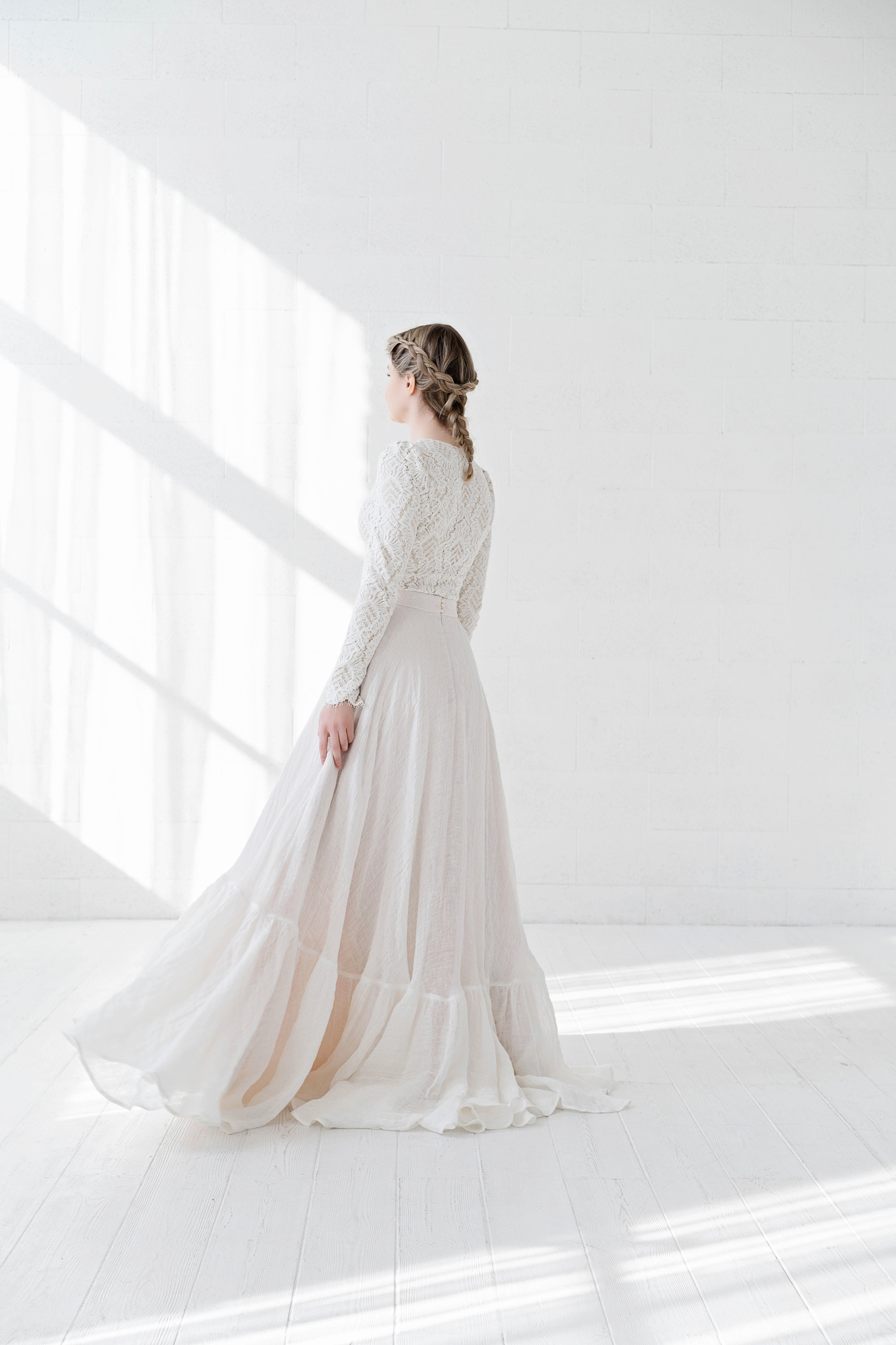 linen wedding dress