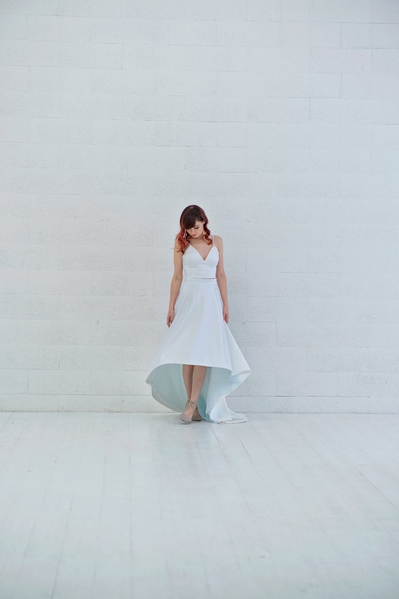 crop top reception dress