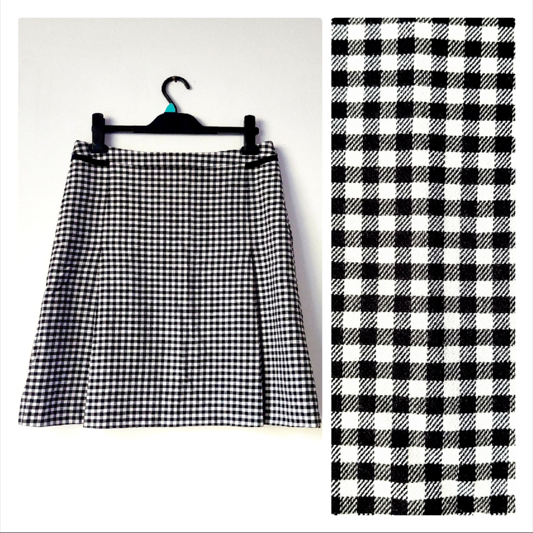 Black and white checkered skirt youth hot sale
