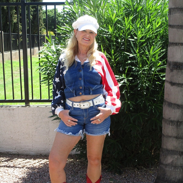 Red White Blue Jacket Etsy