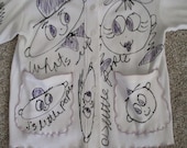 Hobeau Hand Painted What 39 s Up J 39 s Little Popee White Blouse Jacket