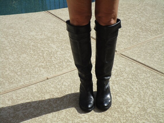 black leather frye boots