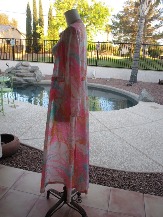 Olga Made in USA colorful lingerie robe duster sw… - image 8