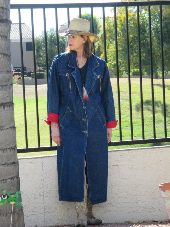 long denim duster jacket