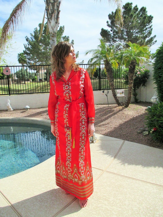 Vintage Alfred Shaheen Hawaii California maxi dre… - image 1