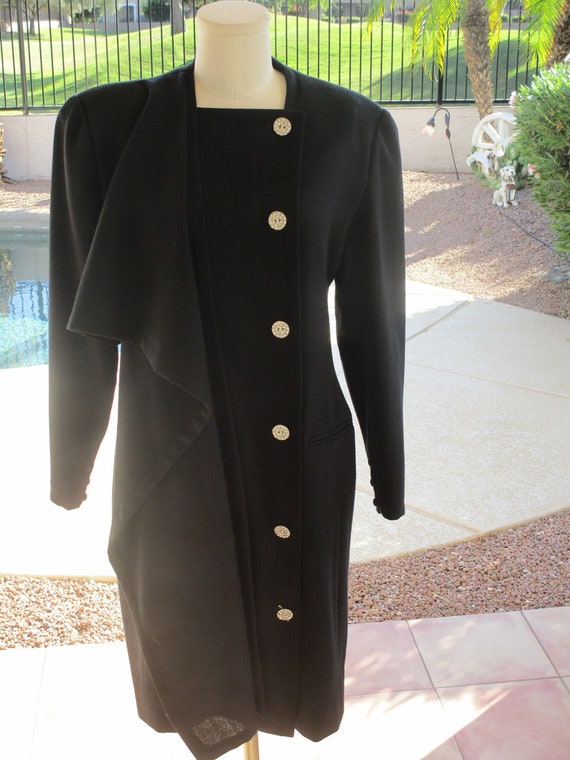 Vintage Bill Blass black dress blingy buttons