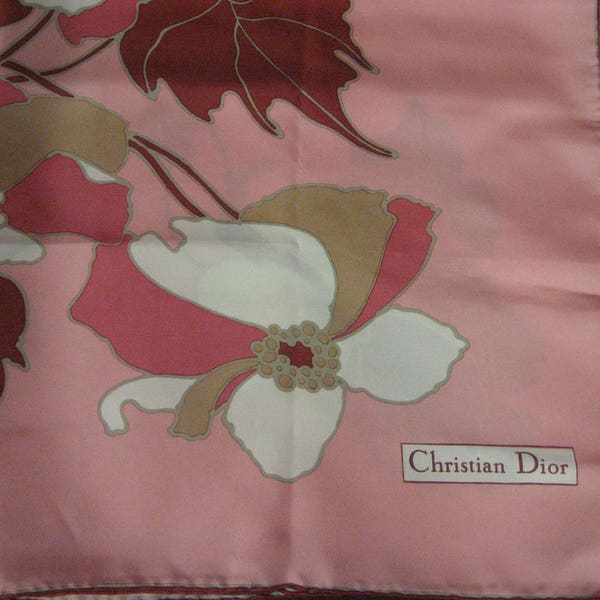 Vintage Christian Dior made in France large floral scarf