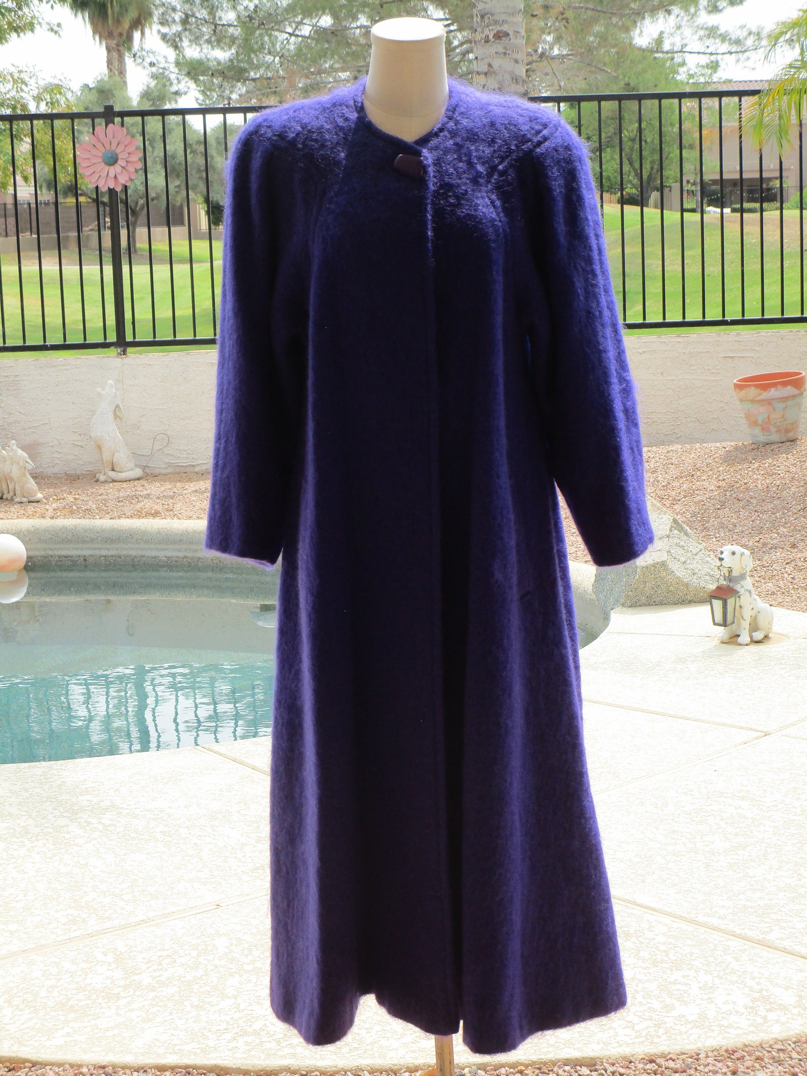 Bright Purple Long Mohair Wool Nylon Vintage Swing Coat Etsy Norway