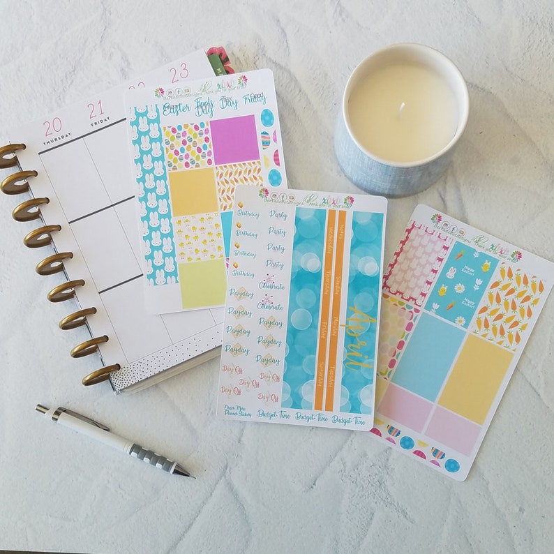 April Monthly Planner Sticker Kit Erin Condren or Classic Happy Planner