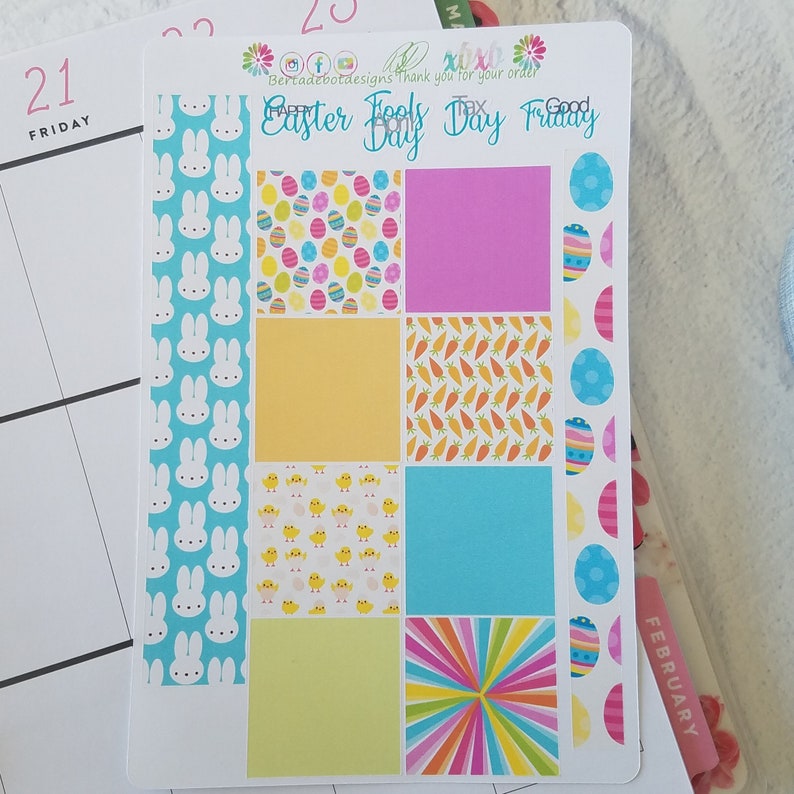 April Monthly Planner Sticker Kit Erin Condren or Classic Happy Planner