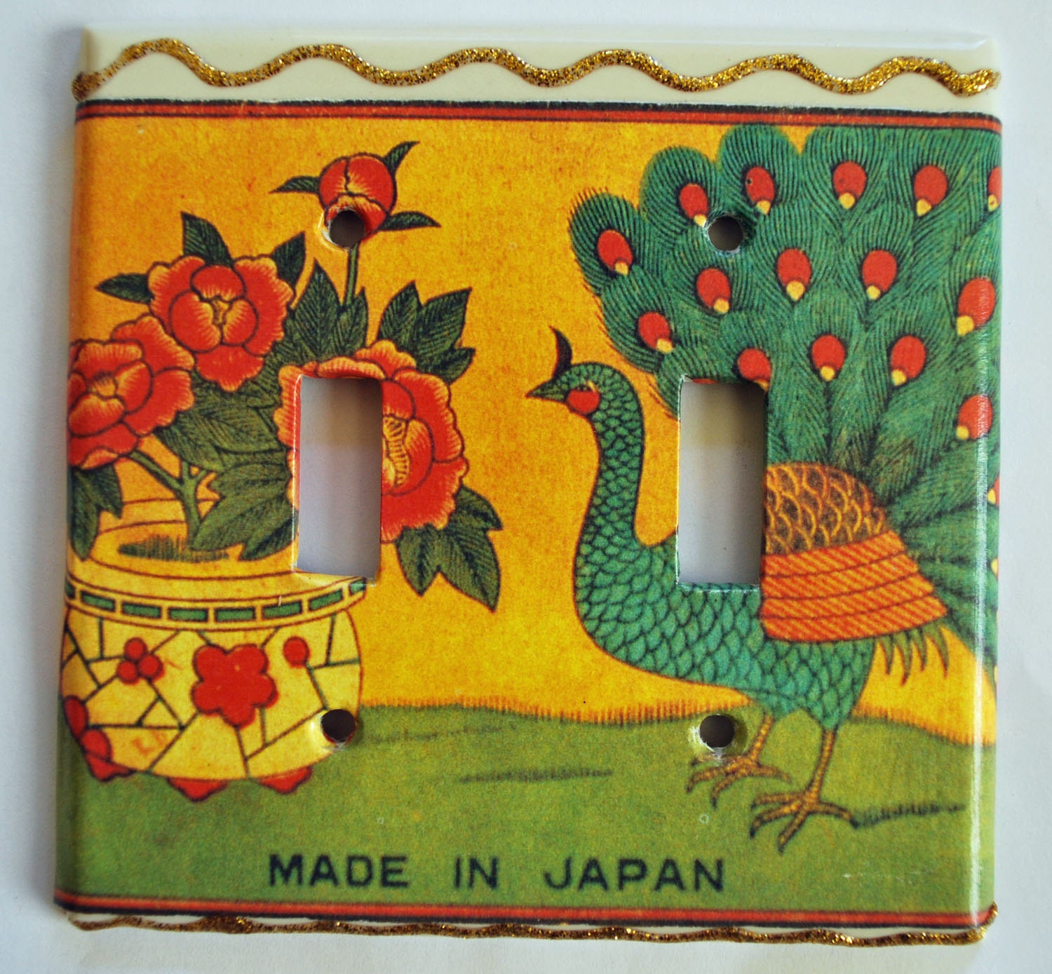 Peacock Switch Plate Cover For A Double Switch Etsy