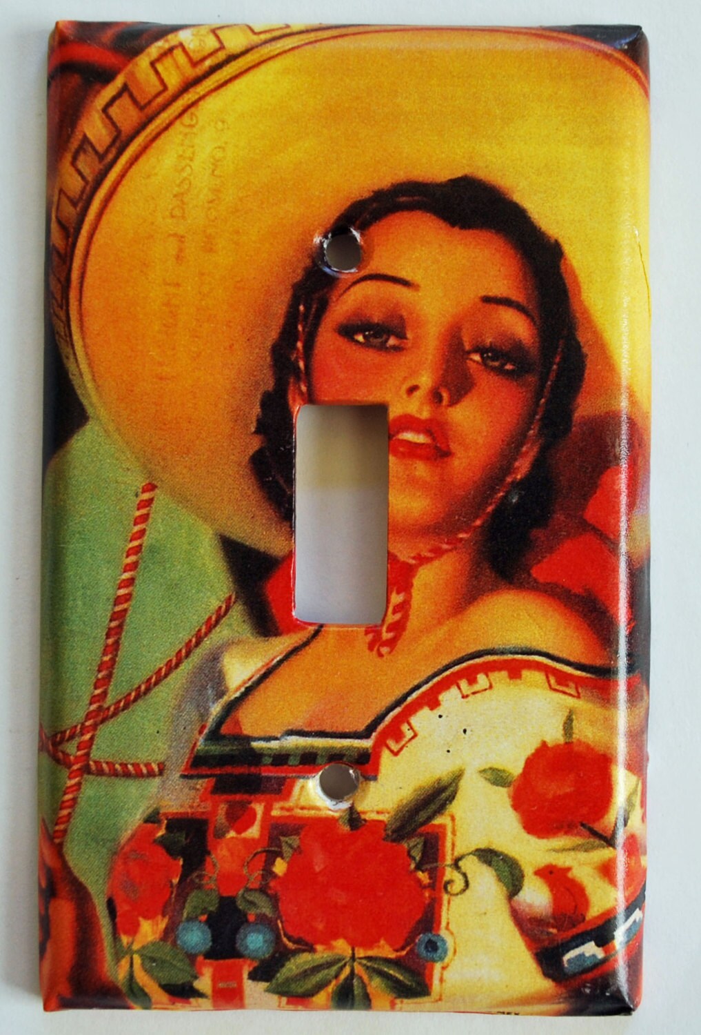 Mexican Calendar Girl Switch Plate Cover for a Single Switch. Etsy