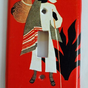 Imagen mexicana vintage cubierta de placa de interruptor de luz única.