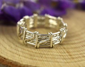 Woven Ring "Aengus" in Sterling Silver., woven wire ring, wire wrapped ring, men ring, ring for man