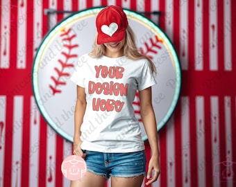 Baseball T-Shirt Mockup: Gildan, Bella Canvas (PNG Digital Download)