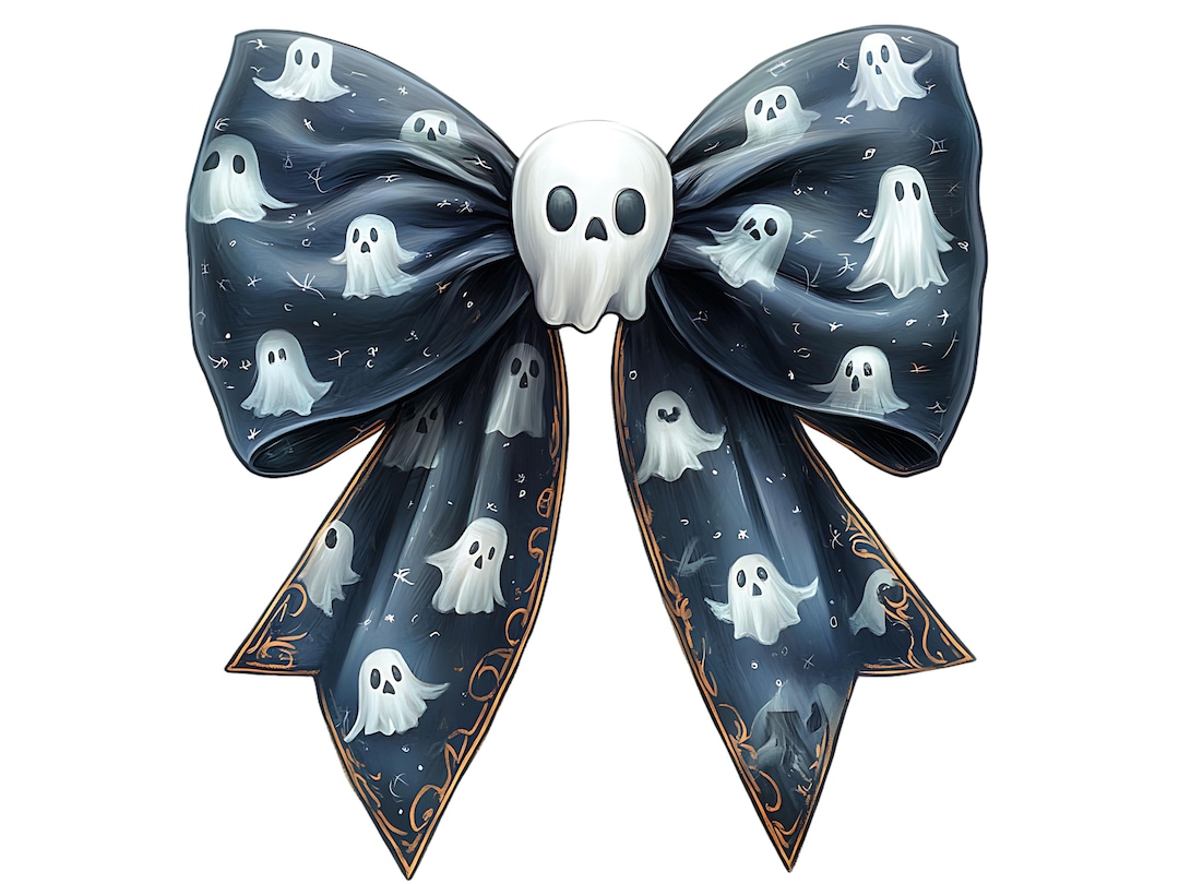 Spooky Ghost Coquette Bow PNG, Halloween Ghost Png, Girly Coquette Png ...