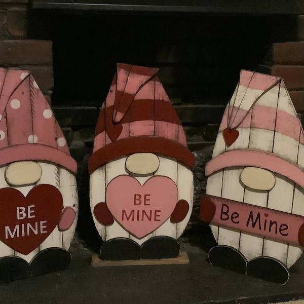 Wooden Gnome. Valentines Decor